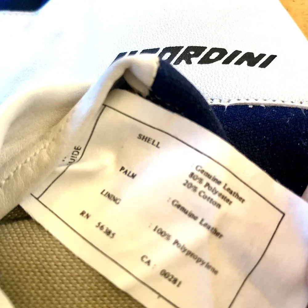 Gordini Gloves Navy Blue & White Leather Ski Snowboard Womens Medium